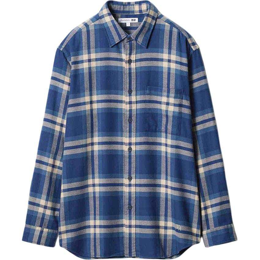 UNIQLO X JW Anderson JWANDERSON Shirts Unisex 66 Blue Pointed Collar Moderate Shirt