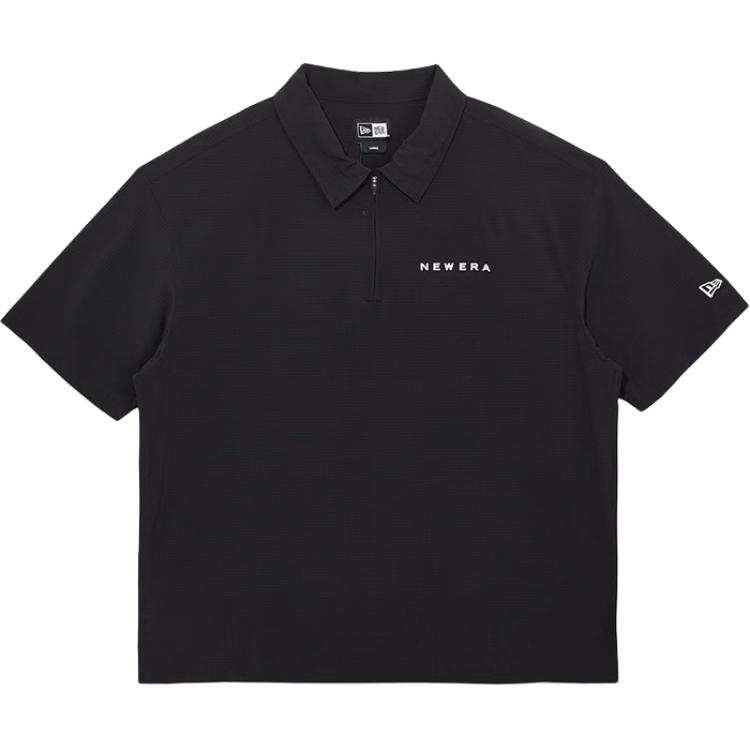 New Era Polo Shirts Unisex Black Polo Collar Moderate Straight Fit