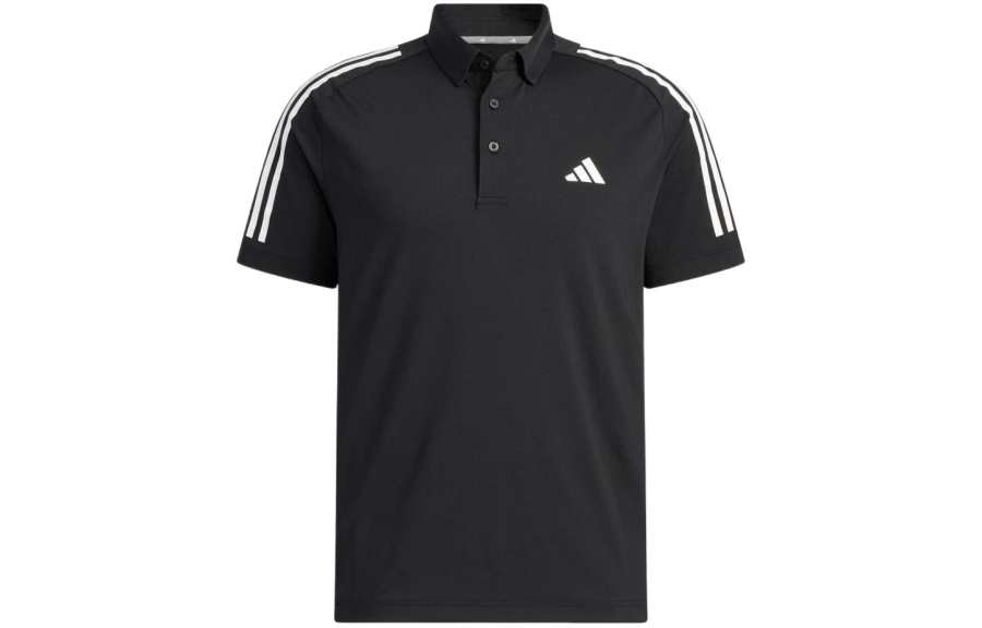 Adidas Adidas Polo Shirts Men's Black Polo Collar Moderate Straight Fit