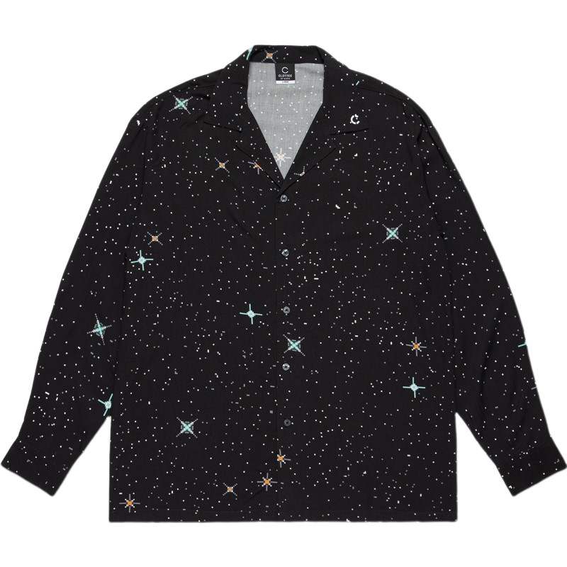 CLOT Shirts Men's Black Lapel Moderate Shirt
