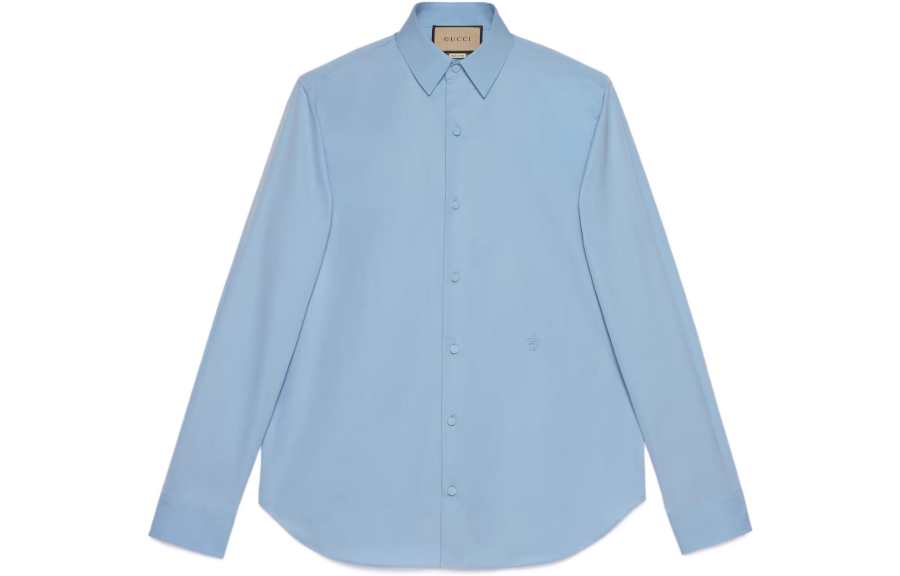 GUCCI Shirts Men's Blue Lapel Moderate Other