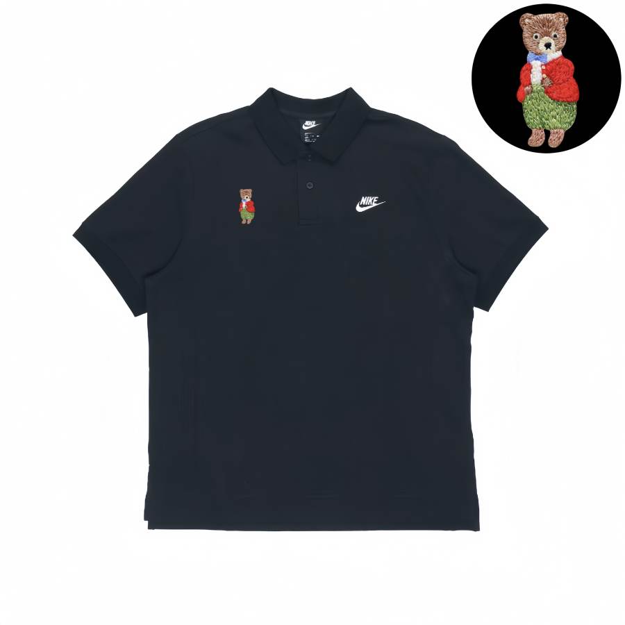 Nike Nike Polo Shirts Unisex Black Polo Collar Moderate Straight Fit