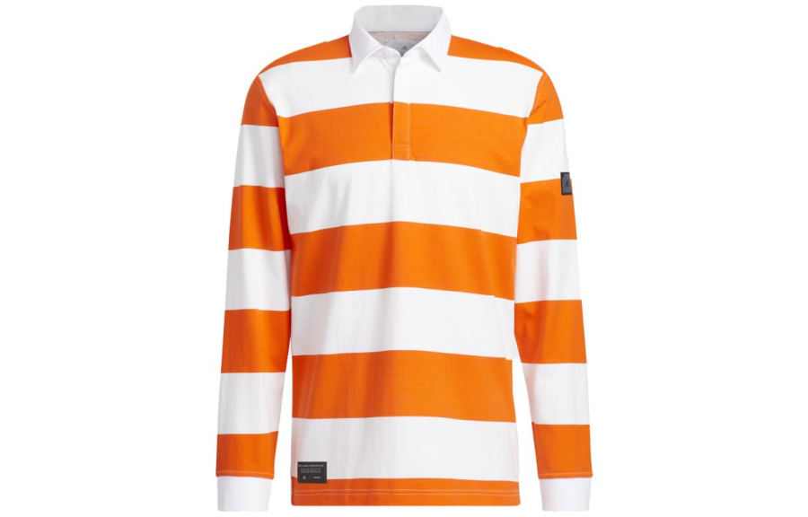 Adidas Adidas Polo Shirts Men's Orange Polo Collar Moderate Straight Fit