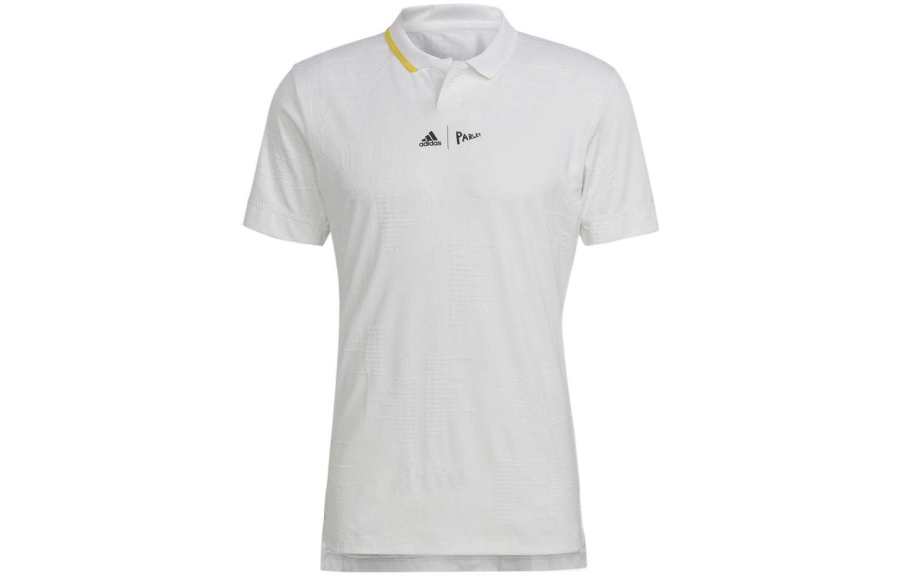 Adidas Adidas Polo Shirts Men's White Polo Collar Moderate Straight Fit
