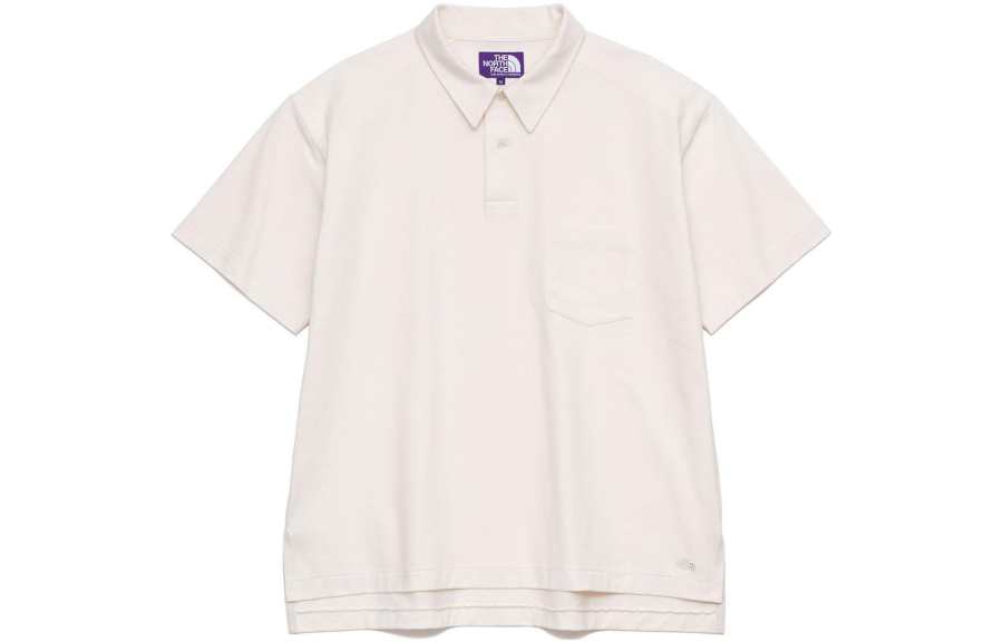 THE NORTH FACE PURPLE LABEL Polo Shirts Men's Ecru Polo Collar Moderate Straight Fit