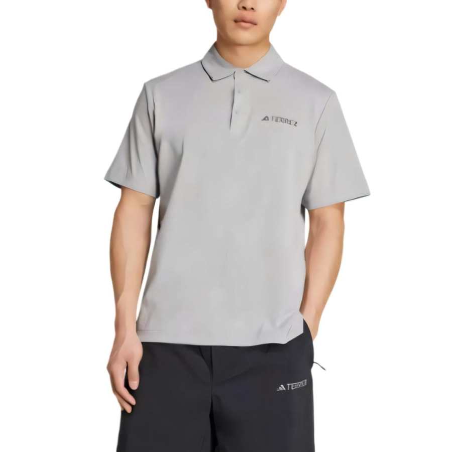 Adidas TERREX SS25 Polo Shirt Men's Pure Gray