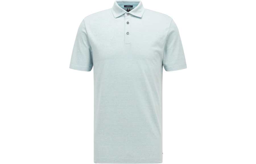 HUGO BOSS Polo Shirts Men's Light Blue Polo Collar Moderate Straight Fit