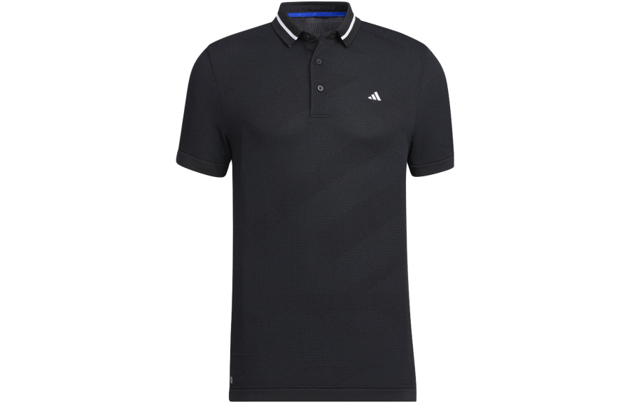 Adidas Adidas Polo Shirts Men's Black Polo Collar Moderate Straight Fit