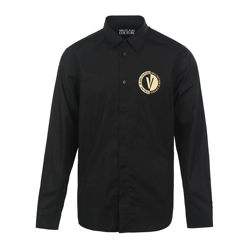 VERSACE JEANS COUTURE Shirts Men's Black Pointed Collar Moderate Other
