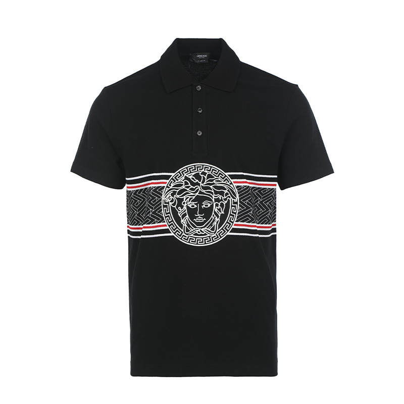 VERSACE Medusa Head-Printed Short-Sleeved Polo Shirt