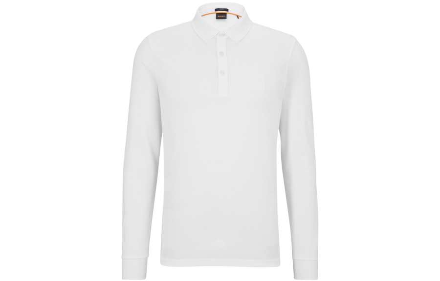 HUGO BOSS 【Best of: PromotionsPrevious Season】logo-patch long-sleeve polo shirt