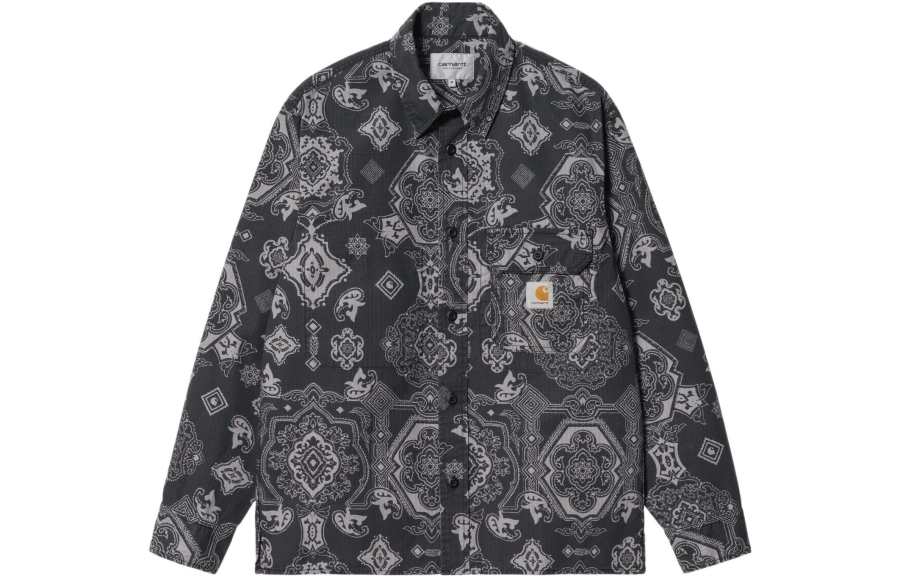 Carhartt WIP Shirts Men's Black Lapel Moderate Other