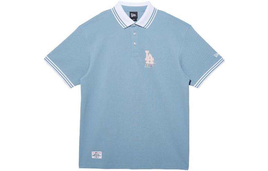 New Era Polo Shirts Unisex Gray Blue Moderate Straight Fit