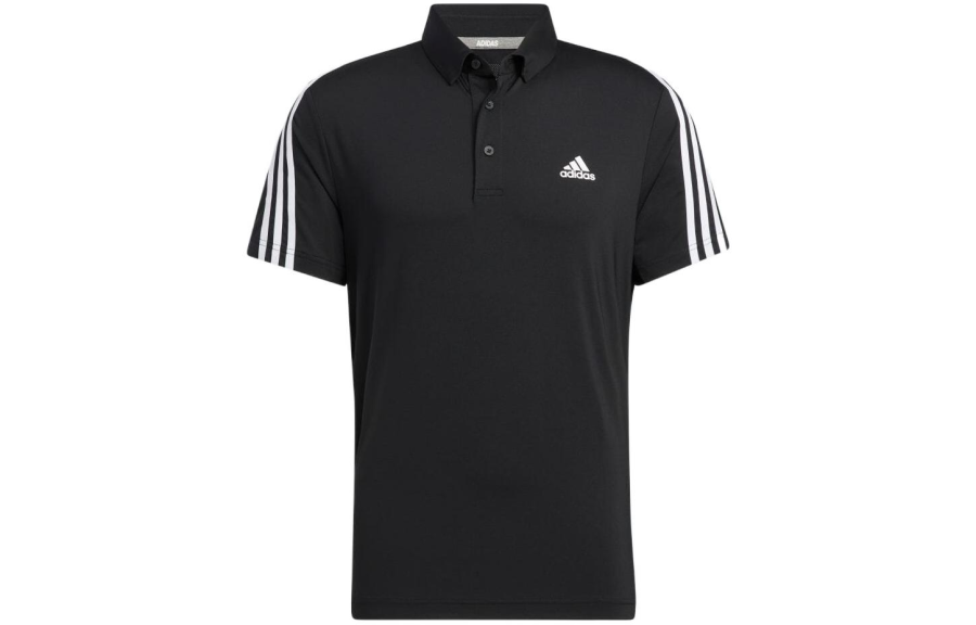 Adidas Adidas Polo Shirts Men's Black Polo Collar Moderate Straight Fit