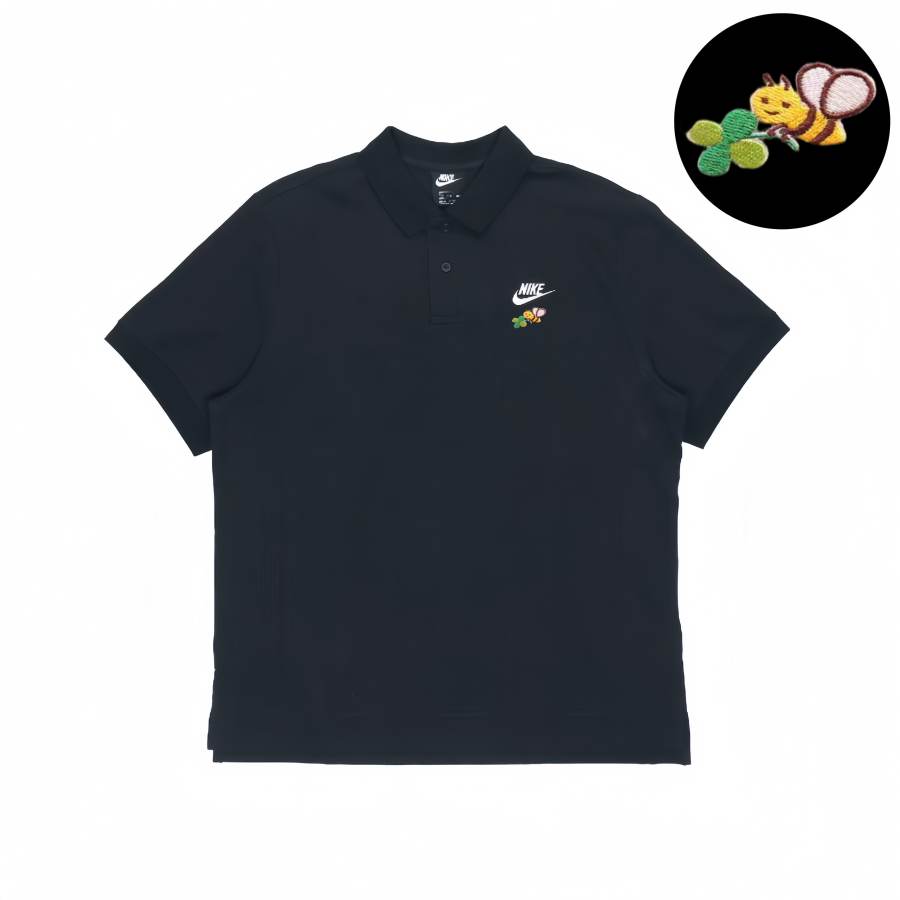 Nike Nike Solid Color Short Sleeved Polo Shirt Print Casual Sports Lapel T Shirt Business Casual Versatile Unisex Black
