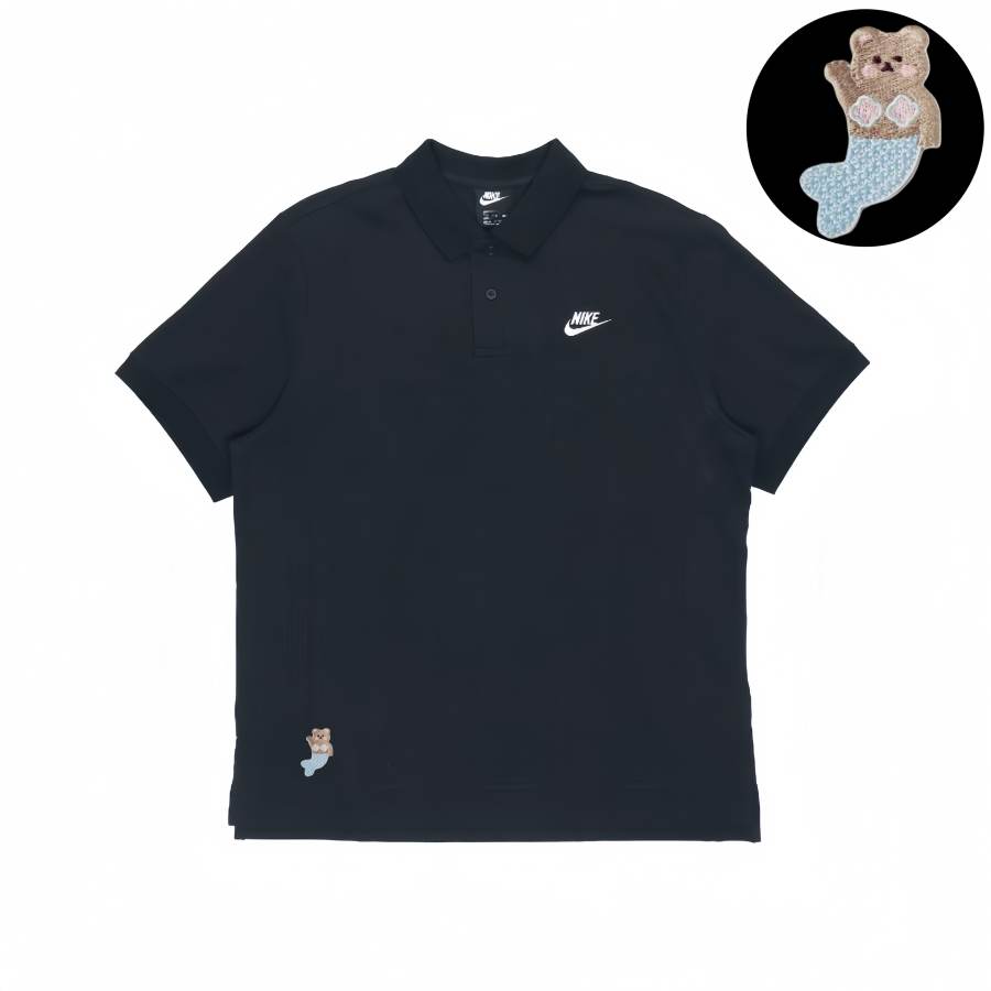 Nike Nike Polo Shirts Unisex Black Polo Collar Moderate Straight Fit