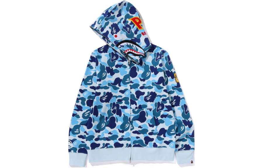 A BATHING APE Bape Abc Camo Shark Ponr Full Zip Hoodie