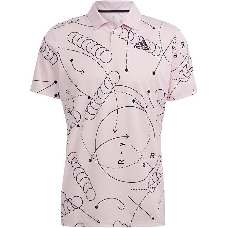 Adidas Adidas Polo Shirts Men's Pink Polo Collar Moderate Straight Fit