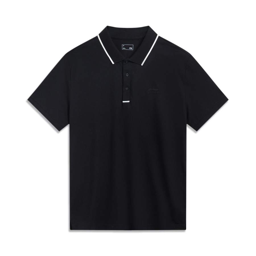 Li-Ning Li Ning Sports Trendy Collection Polo Shirts Men's Black Moderate Straight Fit