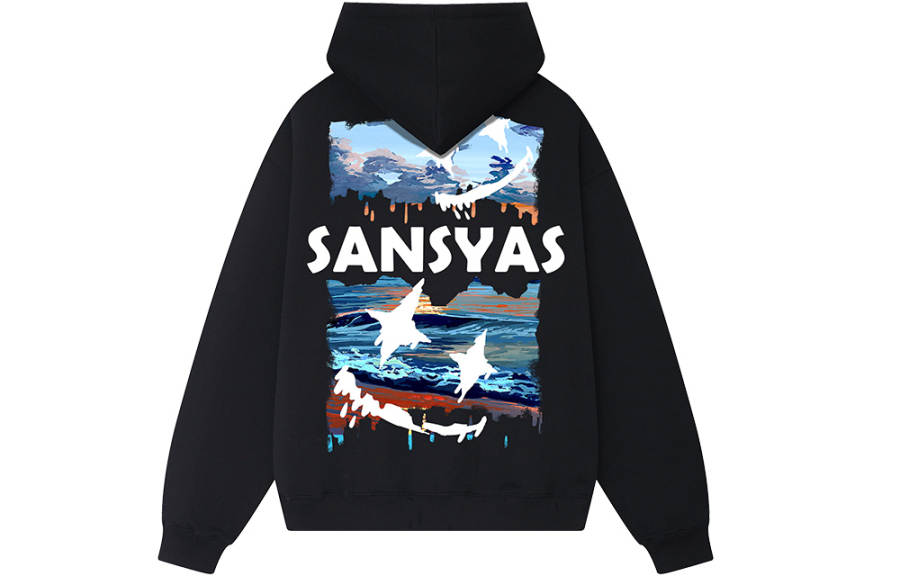 SANSYAS Sweatshirts Unisex Hooded Moderate Regular