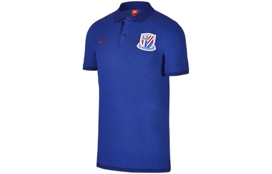 Nike Nike Polo Shirts Men's Blue Crew Neck Moderate Straight Fit
