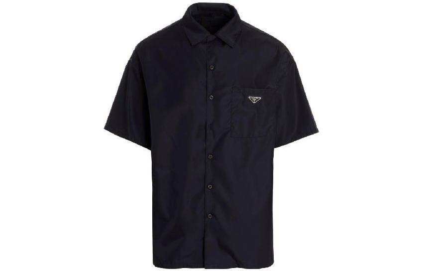 PRADA PRADA Shirts Men's Dark Blue Lapel Moderate Other