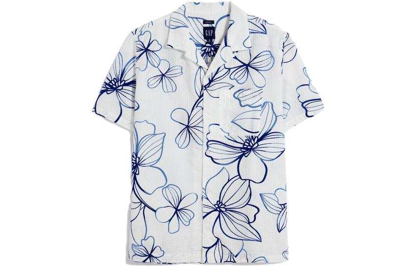 GAP GAP Shirt Men's Blue Floral Print