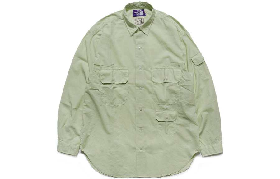 THE NORTH FACE PURPLE LABEL Shirts Unisex Green Pointed Collar Moderate Other