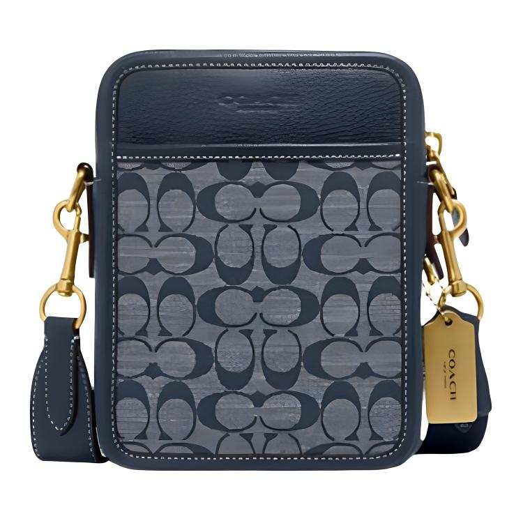 COACH Sullivan Jacquard Fabric With Cow Leather Crossbody Bag, Shoulder Bag Small Men's Denim