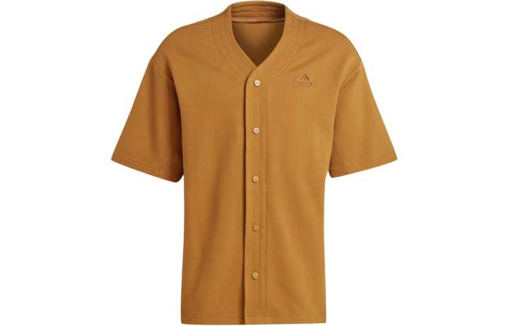 Adidas Adidas LOUNGE PIQUÉ TERRY BASEBALL SHIRT Men's Ginger Yellow