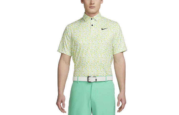 Nike Nike Polo Shirts Men's Light Green Polo Collar Moderate Straight Fit