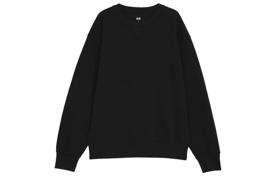 UNIQLO Sweatshirts Unisex Black Crew Neck Moderate Other