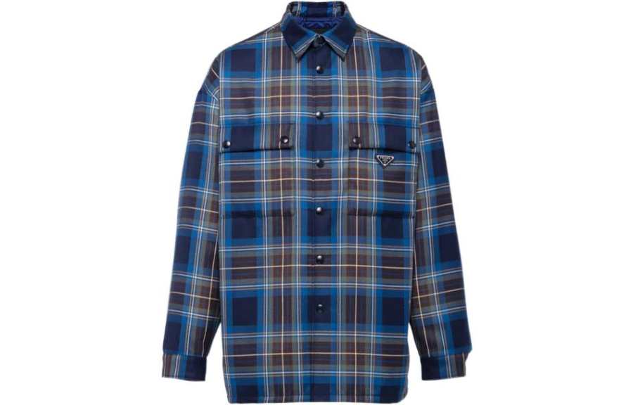 PRADA PRADA Shirts Men's Blue Lapel Moderate