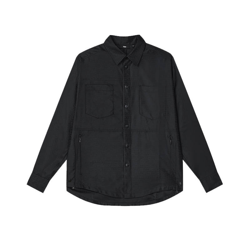 FILA Shirts Men's Black Pointed Collar Moderate Other
