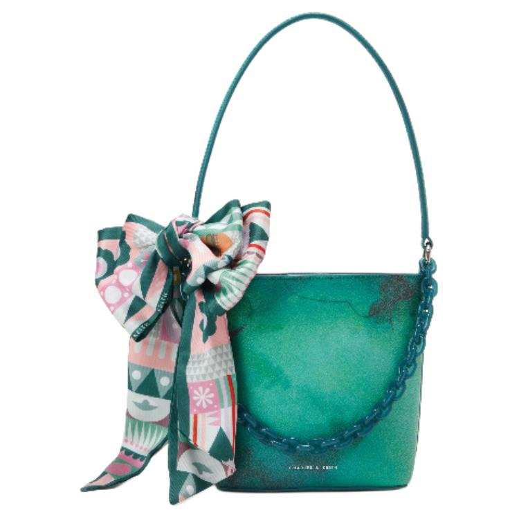 CHARLES&KEITH Fabric Bucket Bag Handbag Medium Women's Multicolor