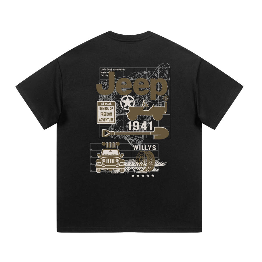 Jeep T Shirts Unisex Crew Neck Moderate Heavyweight