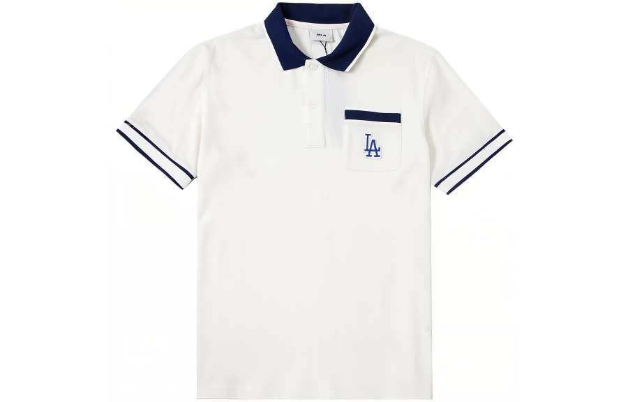 MLB Polo Shirts Unisex White Polo Collar Moderate Straight Fit