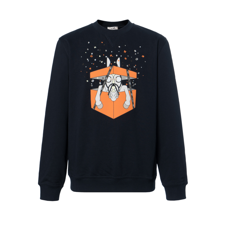 HERMES HERMES SS24 Sweatshirt Men's Marine Blue