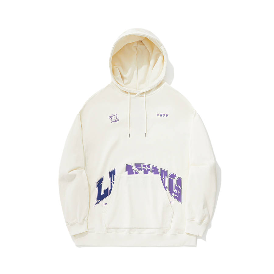 Li-Ning Li Ning Sweatshirts Unisex Ecru Hooded Moderate Regular