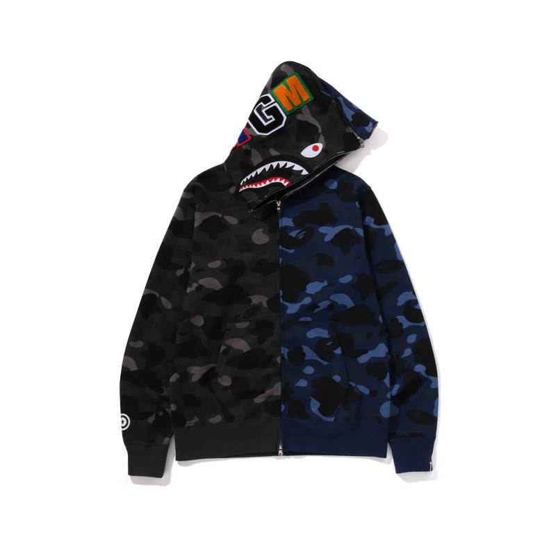 A BATHING APE Bape Color Camo 1/2 Shark Full Zip Hoodie
