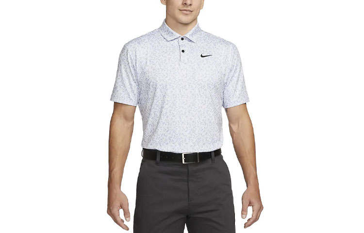 Nike Nike Polo Shirts Men's Light Gray Polo Collar Moderate Straight Fit