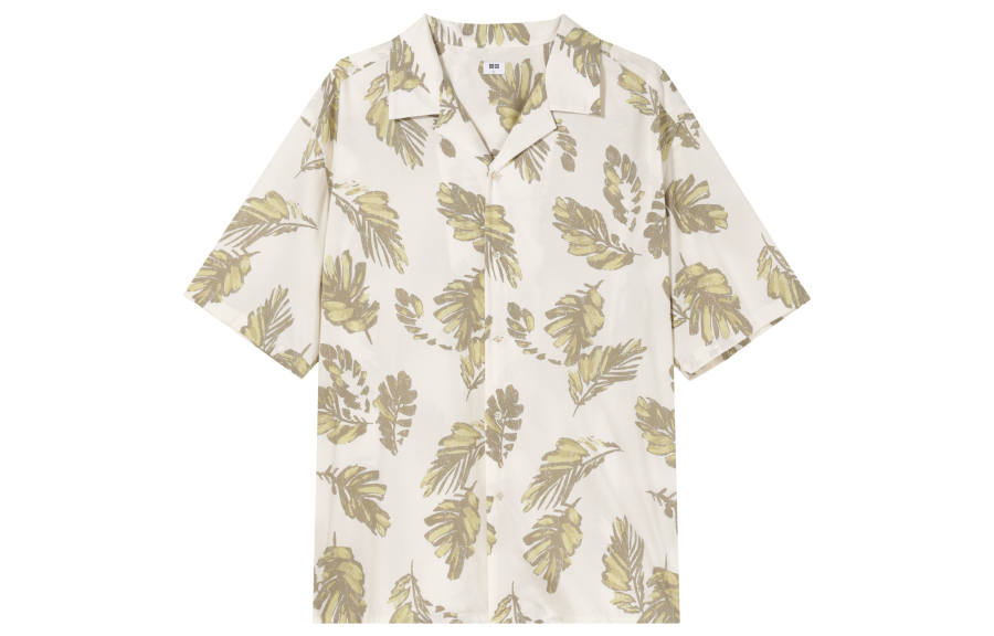 UNIQLO Shirts Unisex Ivory Half Open Collar Moderate Other