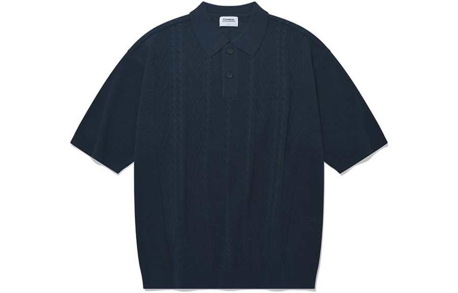 COVERNAT Polo Shirts Men's Navy Blue Polo Collar Moderate Other