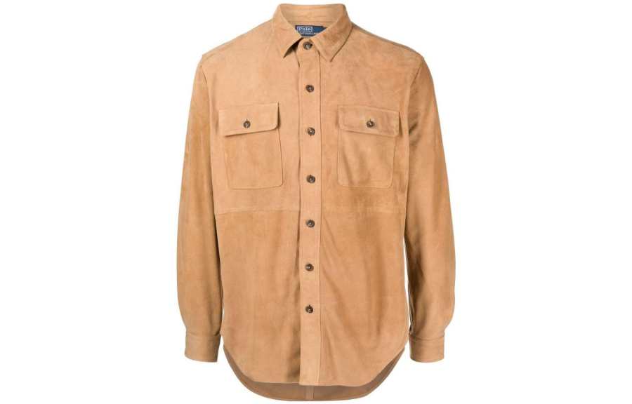 Polo Ralph Lauren FW22 Leather Jacket Men's Light Umber