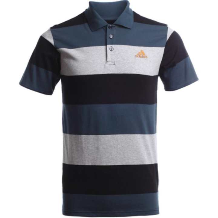 Adidas Adidas Polo Shirts Men's Black Lapel Moderate Straight Fit