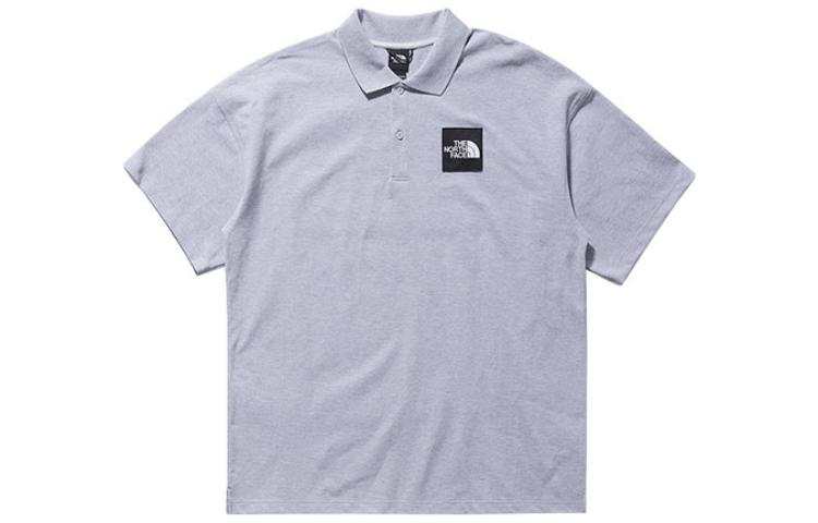 THE NORTH FACE Polo Shirts Men's Gray Polo Collar Moderate Straight Fit