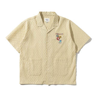 KXLFCHN Shirts Unisex Cuban Collar Moderate Shirt