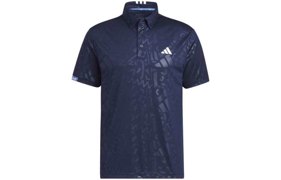 Adidas Adidas Polo Shirts Men's Collegiate Marine Blue Polo Collar Moderate Straight Fit