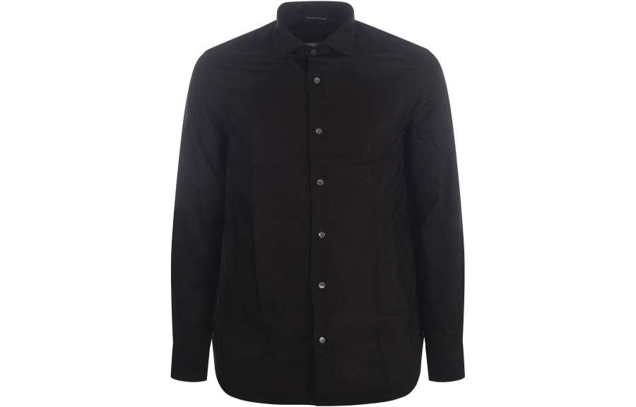 EMPORIO ARMANI All Over Monogram Printed Buttoned Shirt