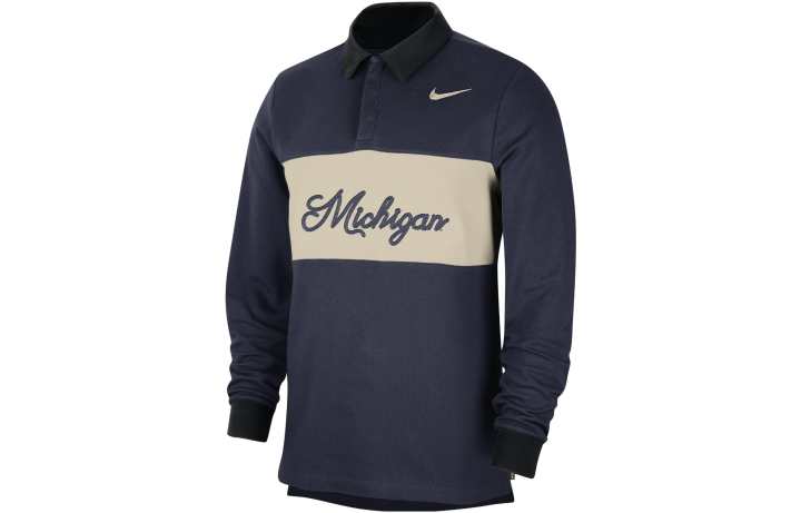 Nike Nike Polo Shirts Men's Navy Blue Pointed Collar Moderate Straight Fit